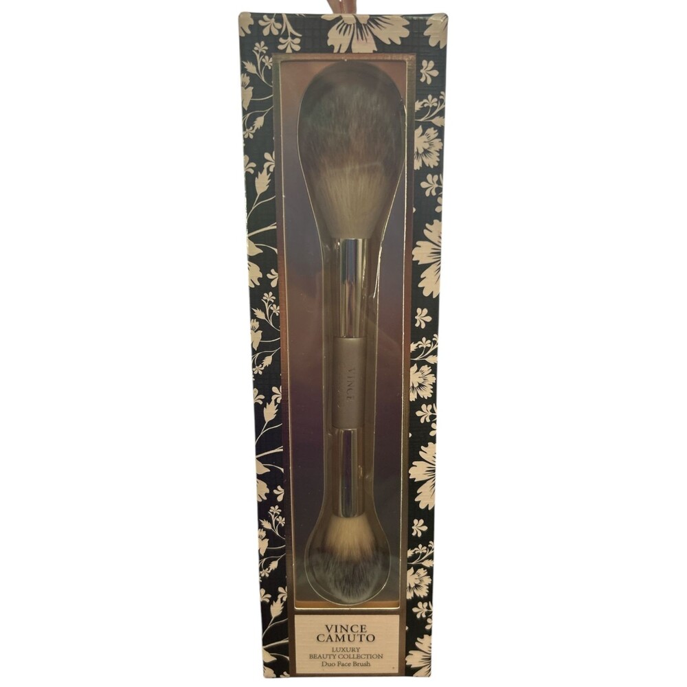 Vince Camuto Luxury Beauty Duo Face Brush | Cream & Powder Makeup Brush New